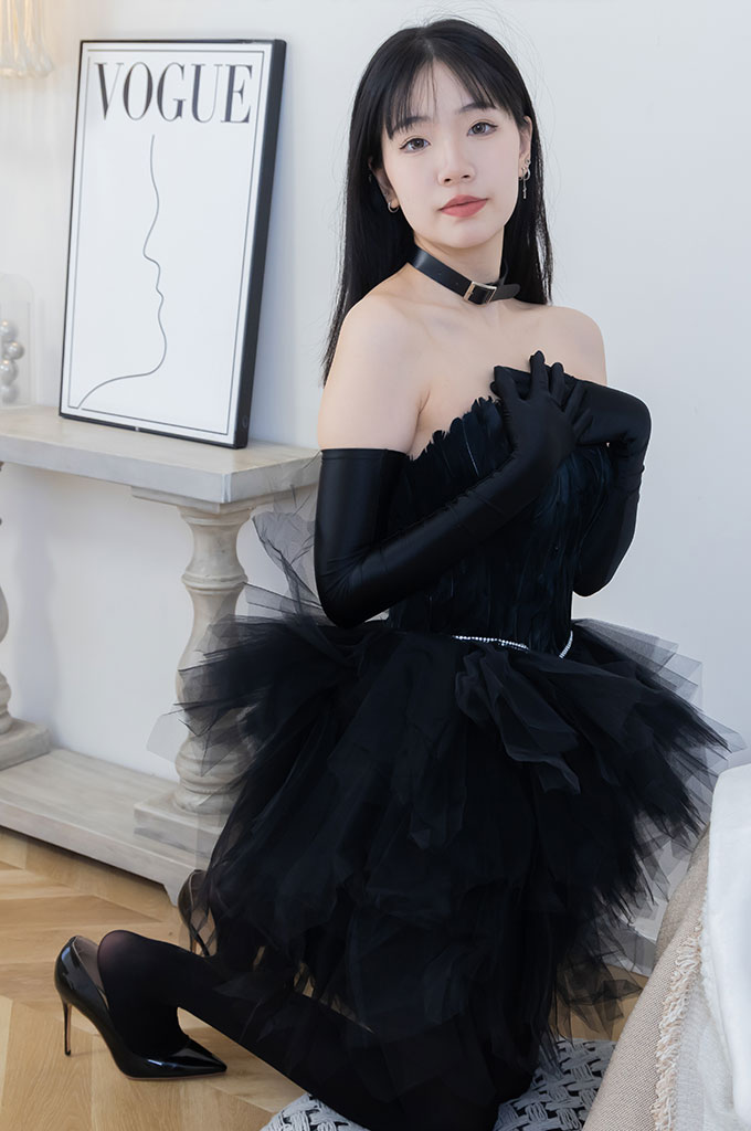 图片[4]-W173-高跟鞋、油亮厚黑丝、黑色丝手套-爱丝时刻